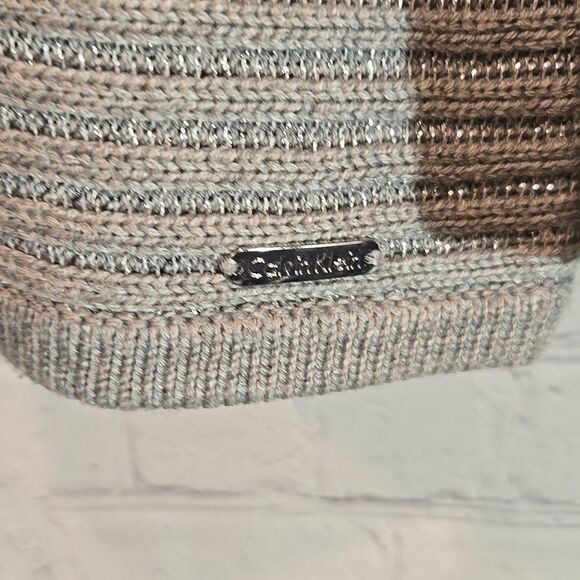 Calvin Klein Women's Gray metallic Cowl Neck Sweater size S - Picture 6 of 10